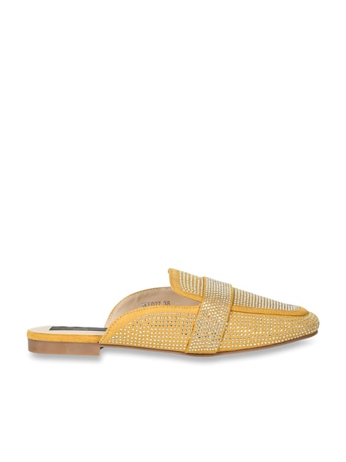 Jove Women's Yellow Mule Shoes