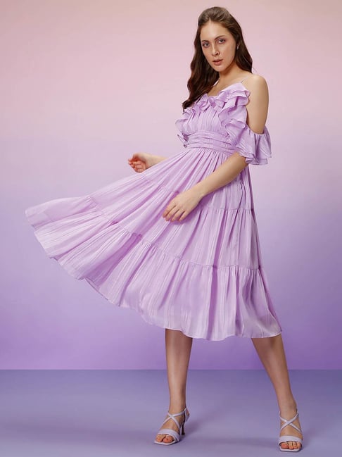 Vero Moda Purple A-Line Dress Price in India