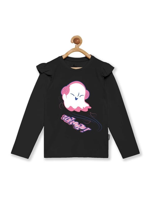 Kiddopanti Kids Black & White Cotton Printed Full Sleeves Tee-picture-21