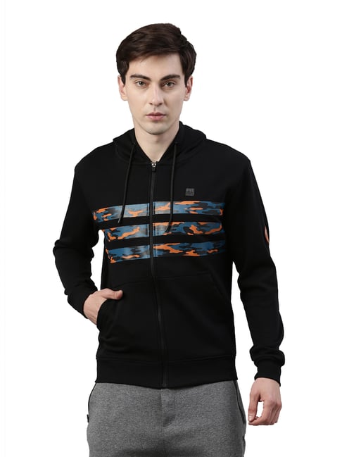 Proline Black Full Sleeves Hooded Sweatshirt