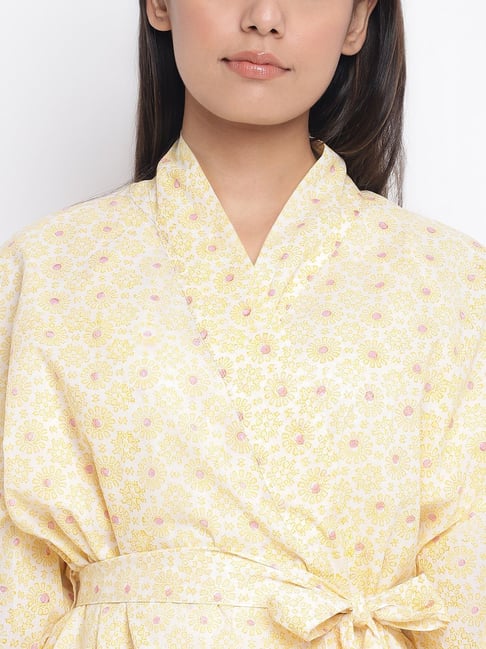 Buy Fabindia Yellow Cotton Printed Robe for Women Online Tata CLiQ