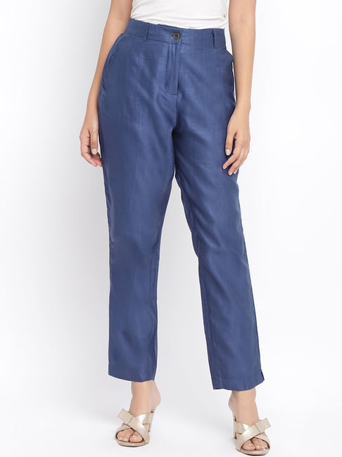 Fabindia Navy Regular Fit Pants-picture-35