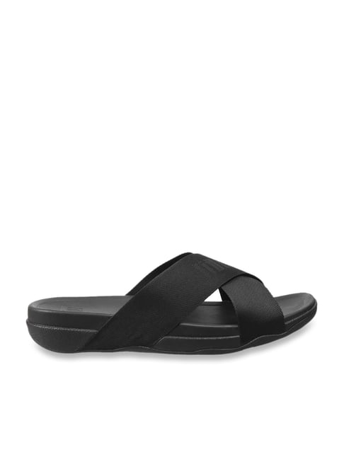 FitFlop Men s Black Cross Strap Sandals