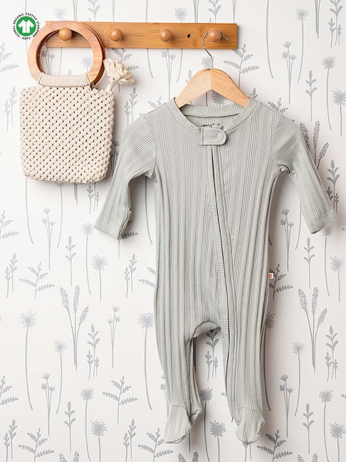 Buy Greendigo Kids Grey Solid Full Sleeves Bodysuit for Infants