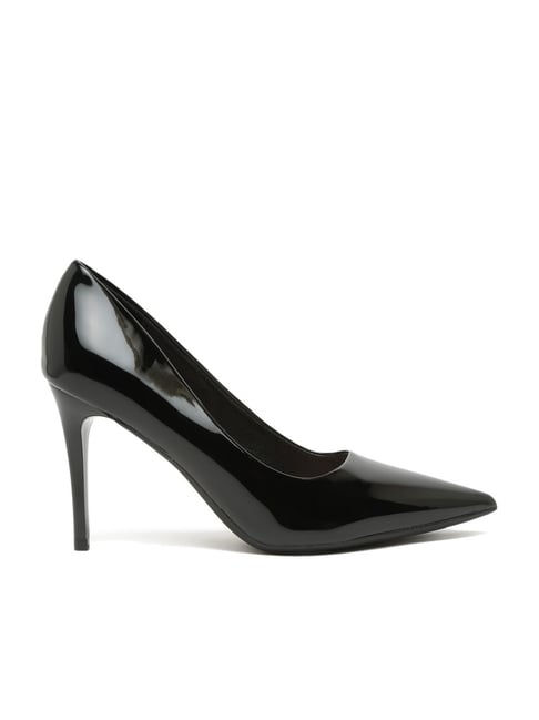 Flat N Heels Women's Black Stiletto Pumps