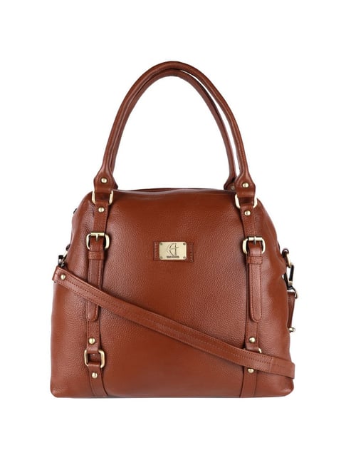 HiLEDER Tan Solid Medium Handbag-picture-40