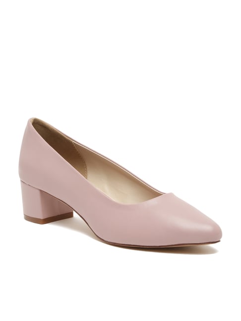 Pink block heel discount pumps