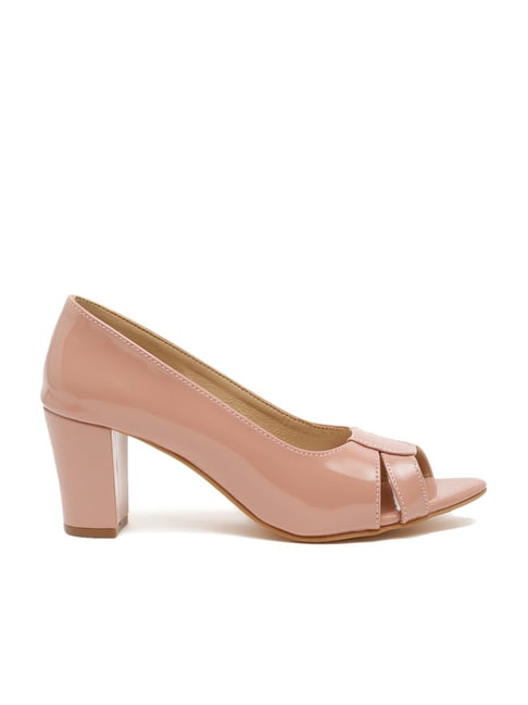 Flat N Heels Women's Pink Peeptoe Shoes