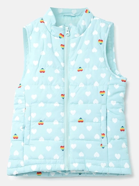 United Colors of Benetton Kids Blue & White Printed Jacket