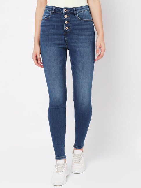 Vero Moda Medium Blue Skinny Fit High Rise Jeans