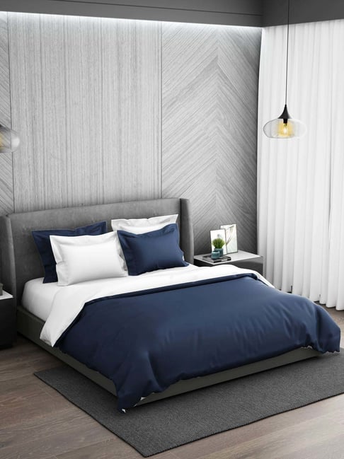 Spaces Hygro Navy Cotton 300 TC Double Duvet Cover