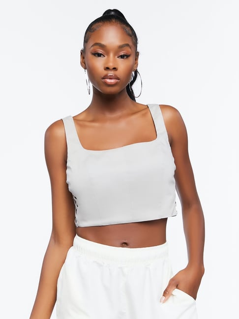 Forever 21 grey store crop top