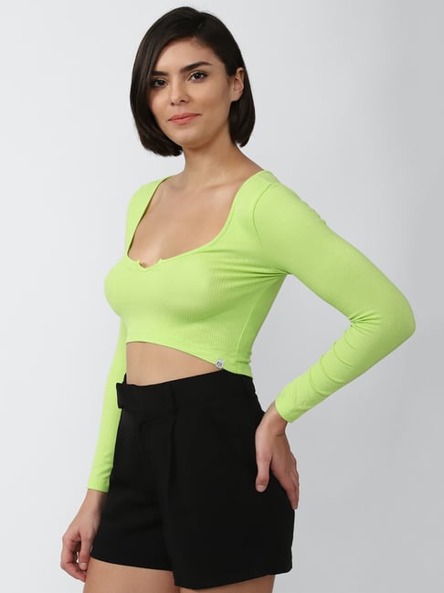 Buy Forever 21 Olive Lace Crop Top for Women Online @ Tata CLiQ