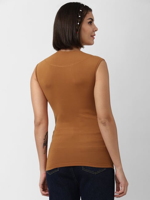 Forever 21 Tan Brown Top - Buy Forever 21 Tan Brown Top online in India