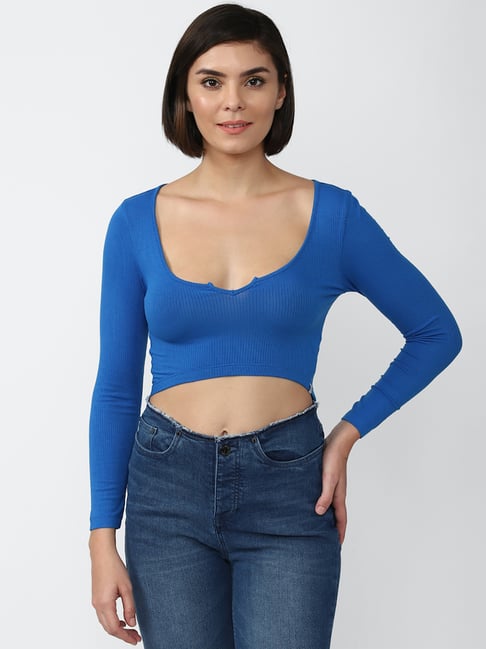 Forever 21 Blue Crop Top