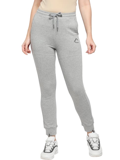 Buy Being Human Grey Cotton Mid Rise Joggers for Women Online