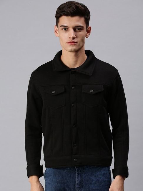 Buy Men's Textured Denim Jacket with Long Sleeves and Pockets Online |  Centrepoint KSA
