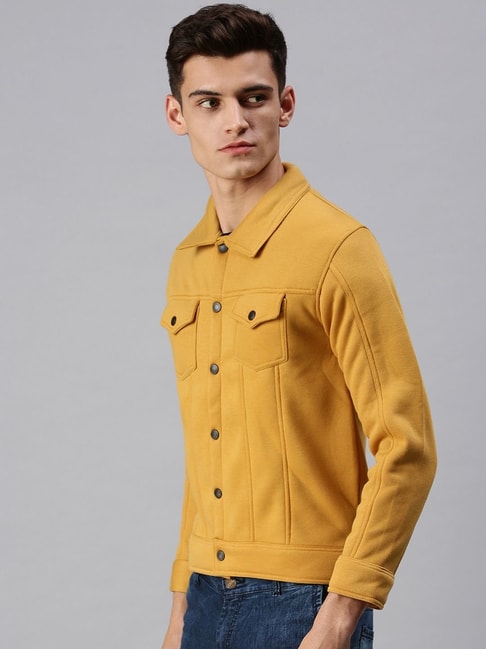 Buy DABMORE Cotton Stylish Casual Yellow Denim Shirts for Mens Full Sleeves  XL at Amazonin
