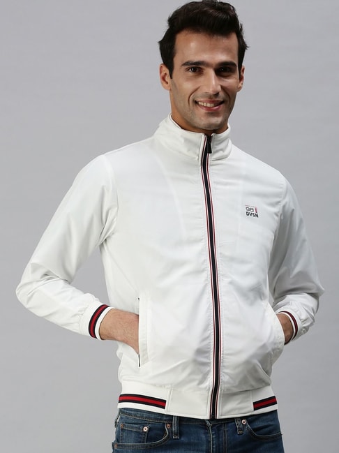 Buy SHOWOFF White Slim Fit Striped Jackets for Mens Online @ Tata CLiQ