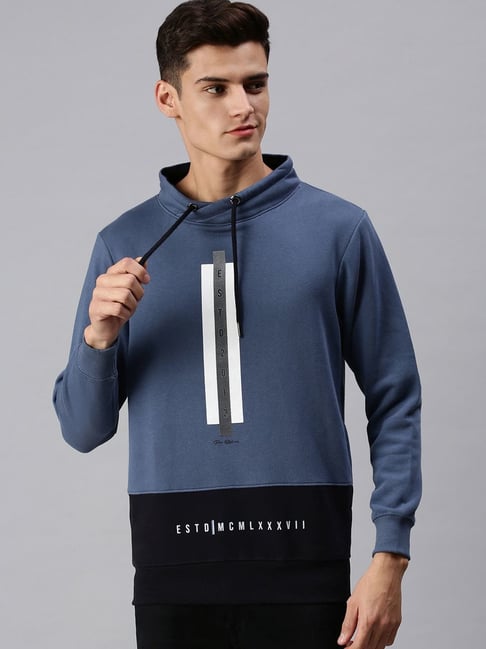  Blue Long Sleeve Top,Slim Fit Shirts,Fleece Sweatshirt