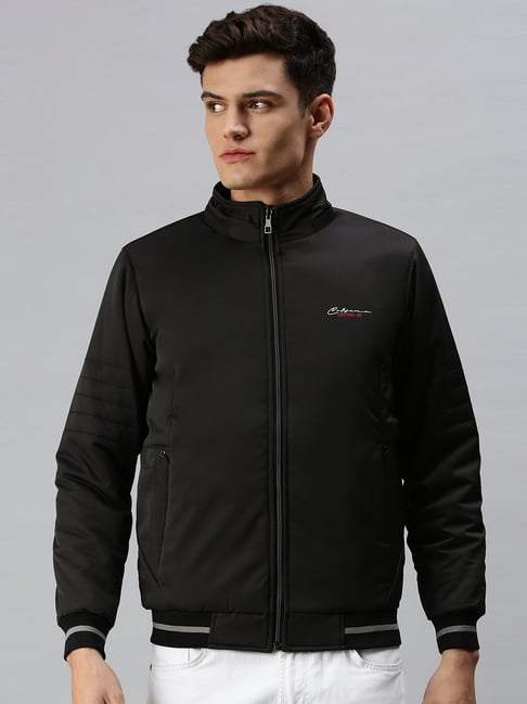 Buy Woods Black Regular Fit Quilted Jacket for Men Online @ Tata CLiQ