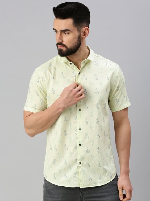 Buy Allen Solly White & Blue Cotton Regular Fit Printed Shirt for Mens  Online @ Tata CLiQ