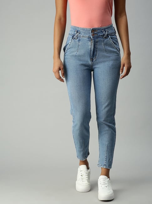 showoffff SHOWOFF Mom Fit Clean Look Blue Jeans-picture-39