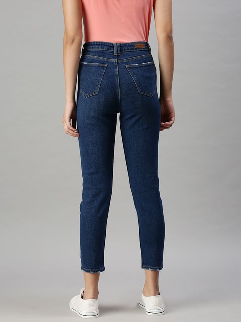 PINKO Mom-fit jeans with 'Maddie 16' rhinestones 1J10LG Y649 – Youmooda