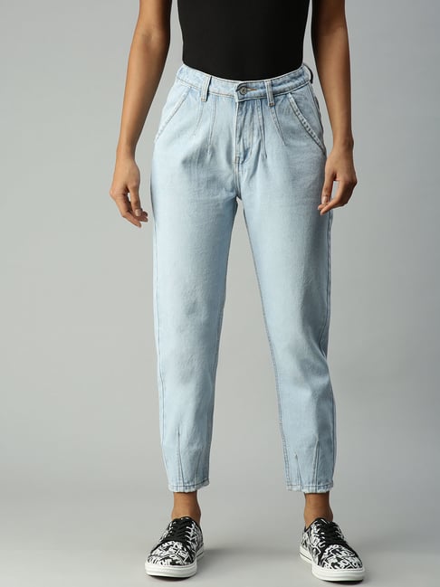 showoffff SHOWOFF Mom Fit Clean Look Blue Jeans-picture-37