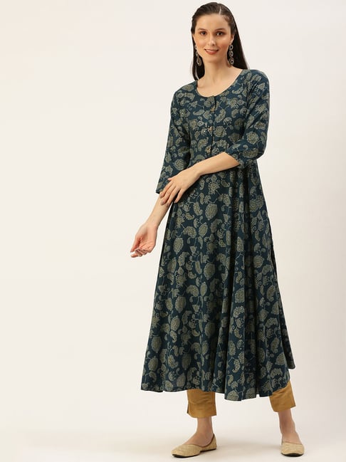 NATEK Women's Cotton Anarkali Kurti (Ni ANK04 Co2 [Gr Gr] S_Grey_S) :  Amazon.in: Fashion