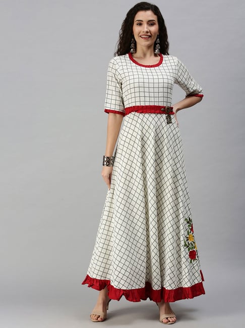 Buy Monique Womens 100 Cotton Ankle Length Jaipuri Printed Long Midi Maxi  Dress MDIMIRCHIOGFree SizeUPTOXL42 Orange at Amazonin