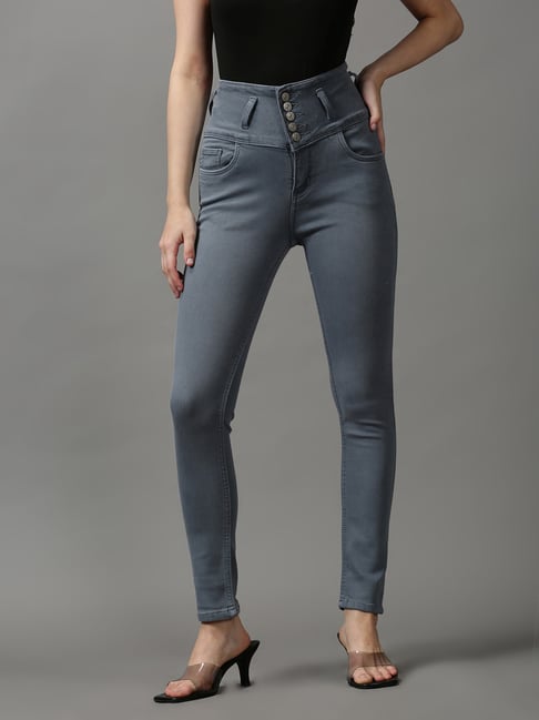 Light Blue Slim Fit Daily Wear Plain Dyed Stretchable Jeans For Ladies at  Best Price in Raipur | Lucky Collection