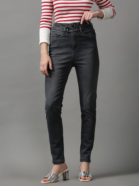 showoffff SHOWOFF Grey Cotton Solid Mid Rise Jeans-picture-40