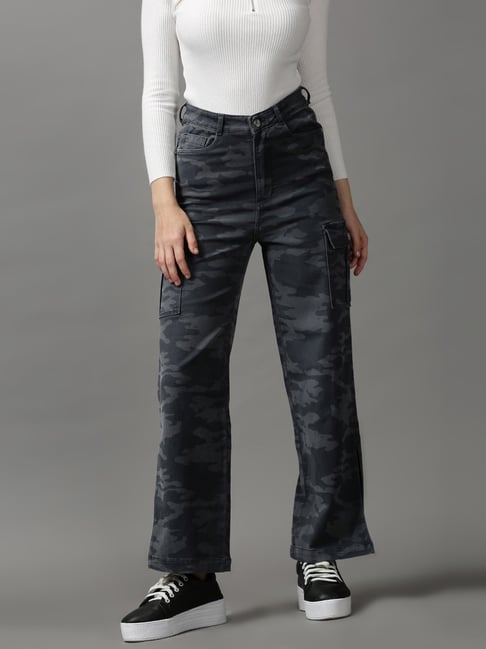 showoffff SHOWOFF Grey Cotton Camou Pattern Mid Rise Jeans-picture-24