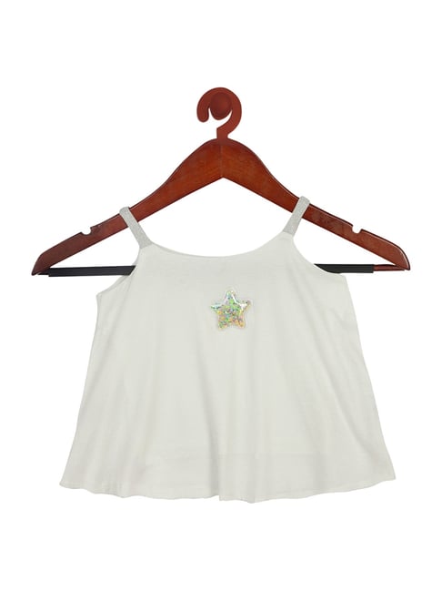 Tiny Girl Kids Off-White Embellished Top