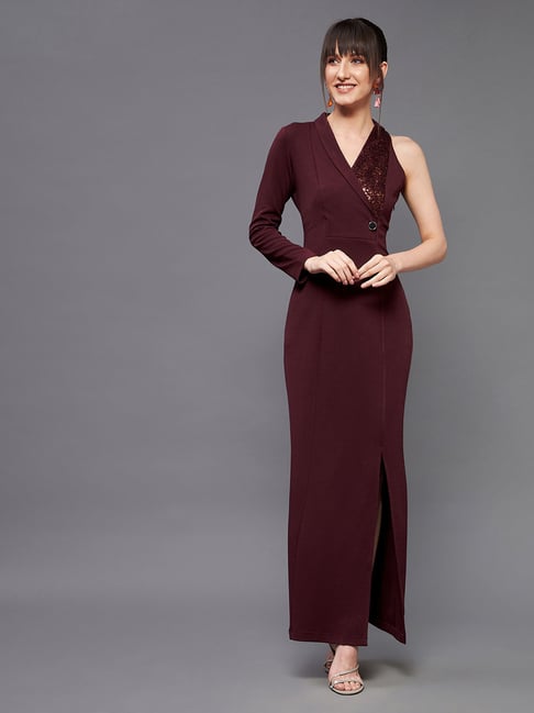 Miss Chase Wine Embellished Gown Price in India