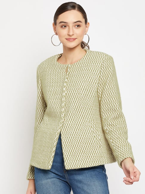 Buy MADAME Green Printed Long Coat for Women Online Tata CLiQ