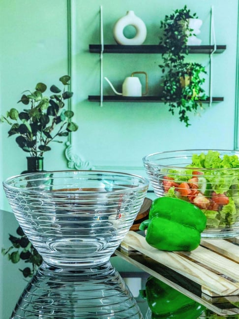 Buy Goodhomes Transparent Glass Serving Bowl L) Set of