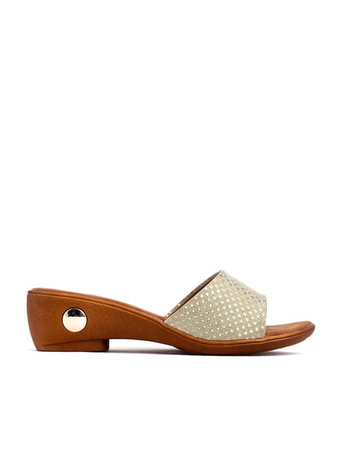 Buy Cleo by Khadim's Women's Gold Casual Sandals for Women at Best