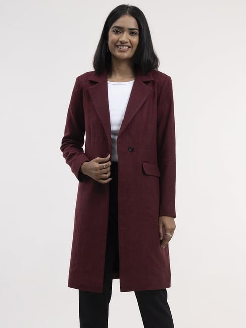 Maroon clearance coat womens