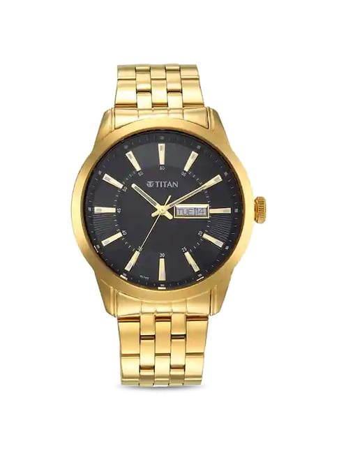 Titan golden dial analog watch online with date function for men