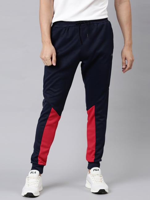 Mens Blue Polyester Trackpants