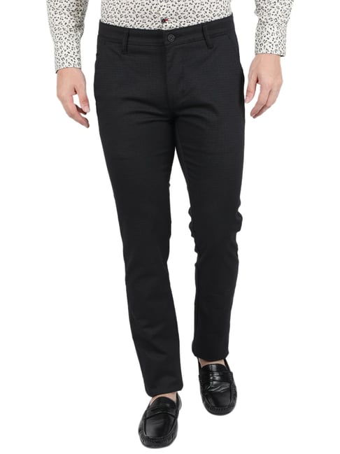 Brand Bucket Dark Grey  Black Combo Slim Fit Formal Trouser For Men