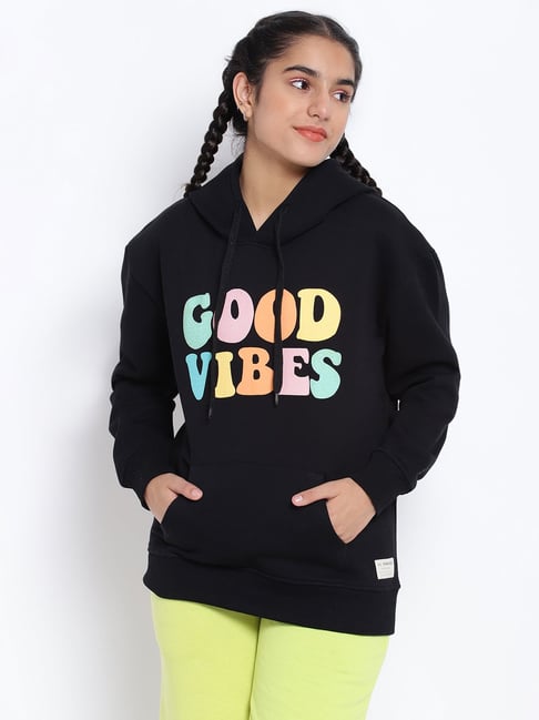 Lil Tomatoes Kids Black Graphic Print Full Sleeves Sweatshirt-picture-25