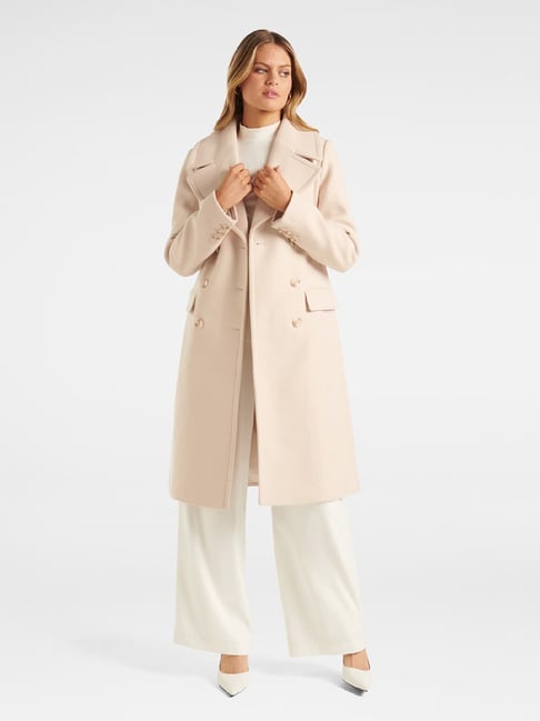 Forever New longline relaxed formal coat in cream