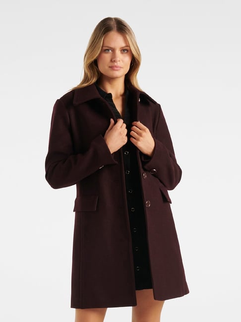 Buy Forever New Wine Coat for Women's Online Tata CLiQ