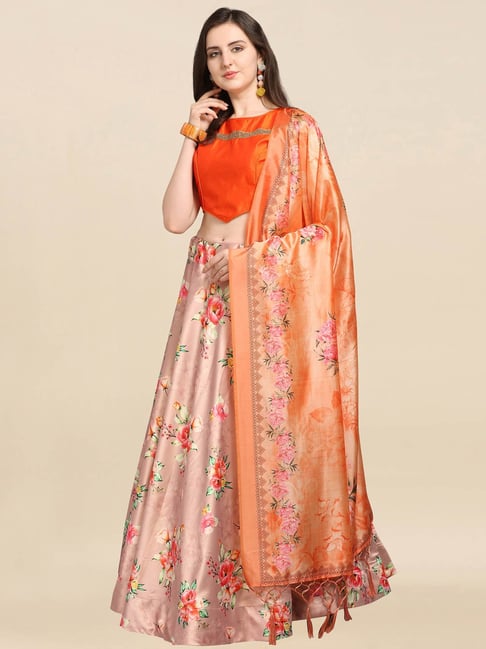 Buy Wedding Lehenga | Orange And Pink Embroidered Silk Wedding Lehenga Choli