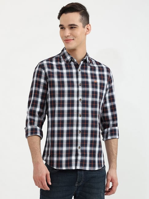 United Colors Of Benetton Multi Cotton Slim Fit Checks Shirt