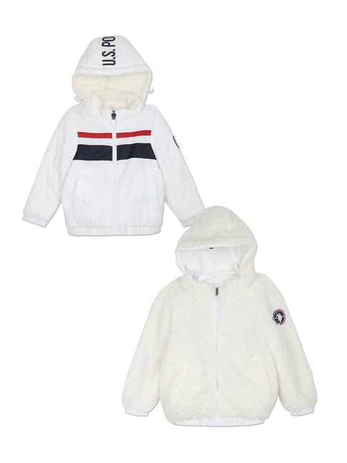US Polo Assn. White jacket Red & Blue Stripe, Sz XL | eBay