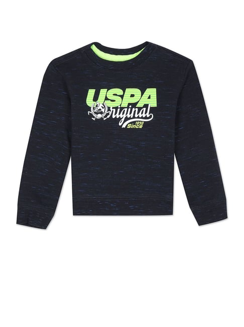 U.S. Polo Assn. Kids Black Printed Full Sleeves Sweatshirt-picture-12